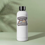 Leftovers are for Quitters Thanksgiving Sticker on Water Bottle
