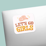 Cute Pink Disco Cowgirl Hat Decal on Laptop