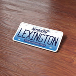 Lexington KY Sticker on Wood Desk in Office