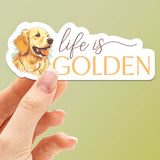 Life is Golden - Cute Golden Retriever Dog Sticker