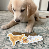 Stay Golden & Life is Golden Dog Stickers with Golden Retriever Puppy