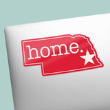 Red Nebraska Home Sticker