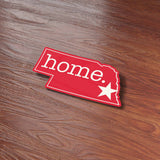 Red Nebraska Home Sticker