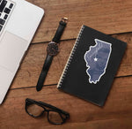 Land of Lincoln Springfield Illinois Sticker on Journal with Laptop and Watch