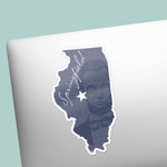 Land of Lincoln Springfield Illinois Sticker on Laptop