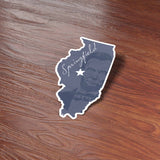 Land of Lincoln Springfield Illinois Sticker on Wood Desk in Office