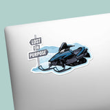 Lost on Purpose Snowmobile Sticker on laptop