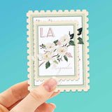 Louisiana State Flower Magnolia Sticker- LA Vintage Stamp Decal