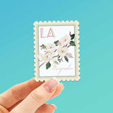 Louisiana State Flower Magnolia Sticker- LA Vintage Stamp Decal