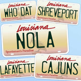 Louisiana License Plate Bumper Stickers - Choose Your LA City or Phrase Decal