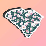 Magnolia South Carolina Magnet for Car - Cute Floral SC Map Flexible Fridge Magnet - Charleston Columbia Greenville Southern Nature Gift