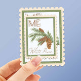 Maine State Flower White Pine Sticker - Vintage Stamp Decal