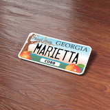 Marietta Georgia Sticker on Wood Desk in Office