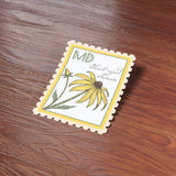 Maryland State Flower Black-Eyed Susan Sticker - MD Vintage Stamp Decal