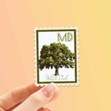 Maryland State Tree White Oak Sticker - MD Vintage Stamp Decal