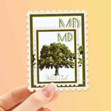 Maryland State Tree White Oak Sticker - MD Vintage Stamp Decal