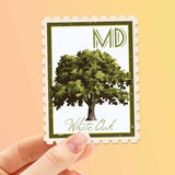 Maryland State Tree White Oak Sticker - MD Vintage Stamp Decal