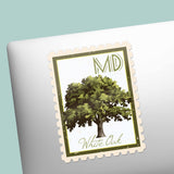 Maryland State Tree White Oak Sticker - MD Vintage Stamp Decal