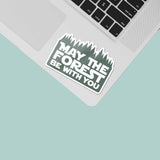 May the Forest Be With You Funny Movie Quote Decal on Laptop