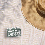 May the Forest Be With You Camping Sticker Outdoors on Beach Blanket