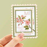 Michigan State Flower Apple Blossom Sticker - MI Vintage Stamp Decal