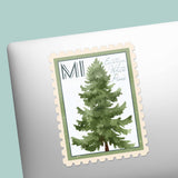 Michigan State Tree Eastern White Pine Sticker - MI Vintage Stamp Decal