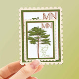 Minnesota State Tree Red Pine Sticker - MN Vintage Stamp Decal