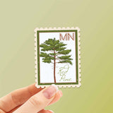 Minnesota State Tree Red Pine Sticker - MN Vintage Stamp Decal