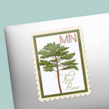 Minnesota State Tree Red Pine Sticker - MN Vintage Stamp Decal