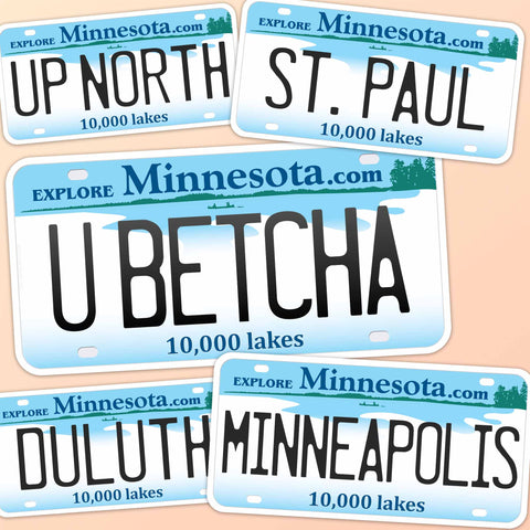 Minnesota License Plate Stickers - Choose Your MN City or Saying