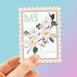 Mississippi State Flower Magnolia Sticker - MS Vintage Stamp Decal