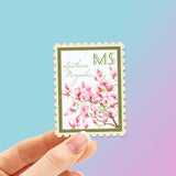 Mississippi State Tree Southern Magnolia Sticker - MS Vintage Stamp Decal