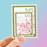 Mississippi State Tree Southern Magnolia Sticker - MS Vintage Stamp Decal