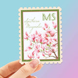 Mississippi State Tree Southern Magnolia Sticker - MS Vintage Stamp Decal