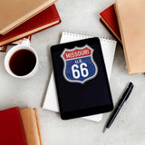 Missouri Blue Route 66 Sticker - Cool MO Vintage Highway Sign Decal