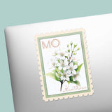 Missouri State Flower Hawthorn Sticker - MO Vintage Stamp Decal