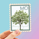 Missouri State Tree Flowering Dogwood Sticker - Vintage Stamp Decal