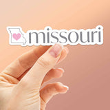 Missouri Heart Sticker - Cute State Map Midwest Decals, MO Love Stickers for Hydroflask Water Bottle, Cool Kansas City Gift for Locals