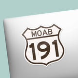 Moab Utah Highway 191 Road Sign Sticker