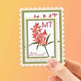 Montana State Flower Bitterroot Sticker - MT Vintage Stamp Decal