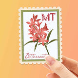 Montana State Flower Bitterroot Sticker - MT Vintage Stamp Decal