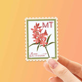 Montana State Flower Bitterroot Sticker - MT Vintage Stamp Decal