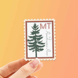 Montana State Tree Ponderosa Pine Sticker - MT Vintage Stamp Decal