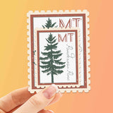 Montana State Tree Ponderosa Pine Sticker - MT Vintage Stamp Decal