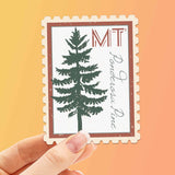 Montana State Tree Ponderosa Pine Sticker - MT Vintage Stamp Decal