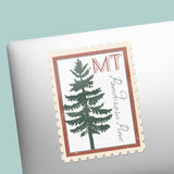 Montana State Tree Ponderosa Pine Sticker - MT Vintage Stamp Decal
