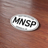Mount Nebo State Park Arkansas White Oval Sticker on Wood