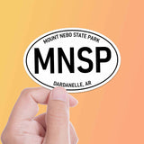 Small Mount Nebo State Park Arkansas White Oval Bumper Sticker - Fort Smith Conway AR Decal for Hydroflask Water Bottle & Laptop - Southern Gifts