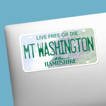 Mt Washington New Hampshire License Plate Sticker on Laptop