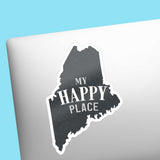My Happy Place Maine Decal on Laptop
